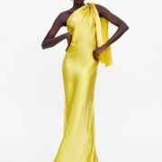 zara grapefruit yellow limited edition one shoulder dress 89.95